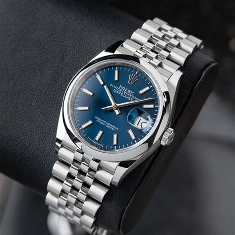 rolex datejust 36 blu|Rolex Datejust 36 diamond bezel.